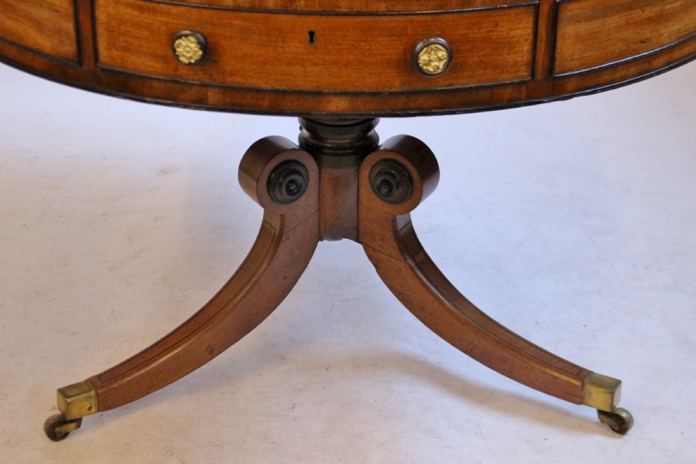 Regency Mahogany Pedestal Drum Table View VIII