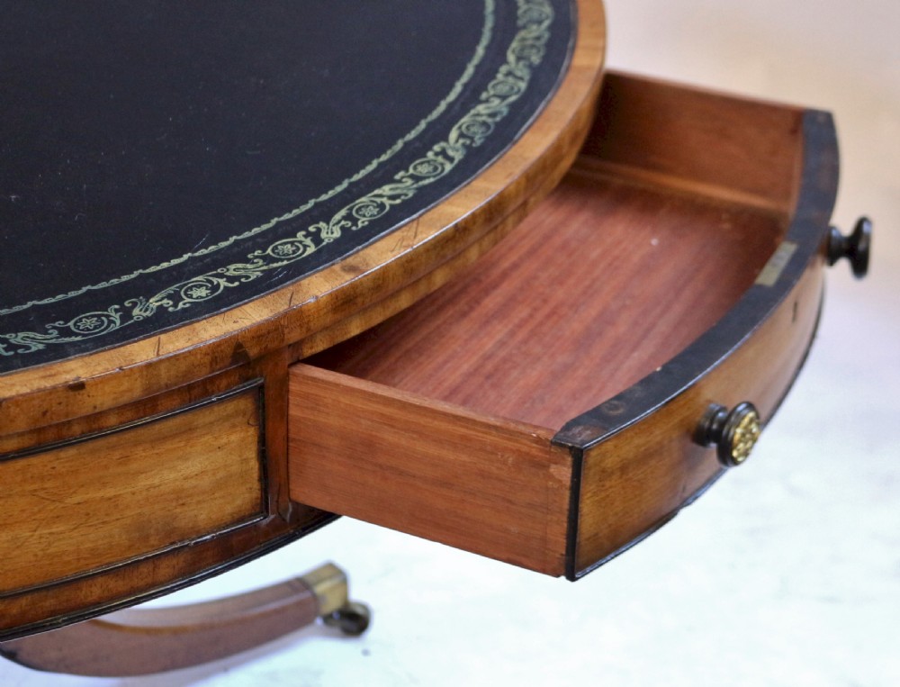 Regency Mahogany Pedestal Drum Table View XI