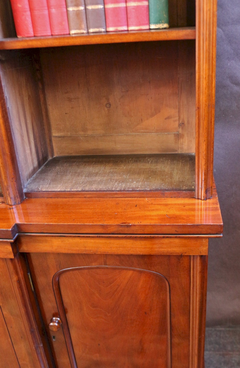 Victorian Mahogany Open Top Breakfront Bookcase View VI