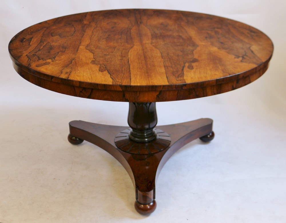 William 1V Round Tilt Top Rosewood Pedestal Centre Table View II
