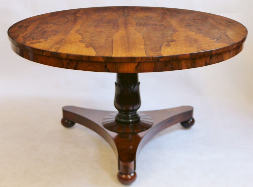 William 1V Round Tilt Top Rosewood Pedestal Centre Table View VI