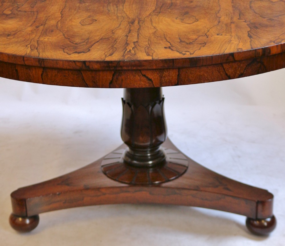 William 1V Round Tilt Top Rosewood Pedestal Centre Table View VII