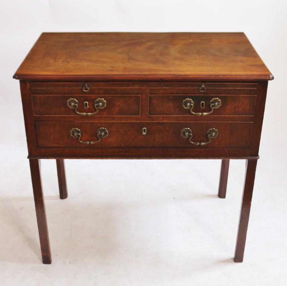 George111 Mahogany 3 Drawer Lowboy with Slide.