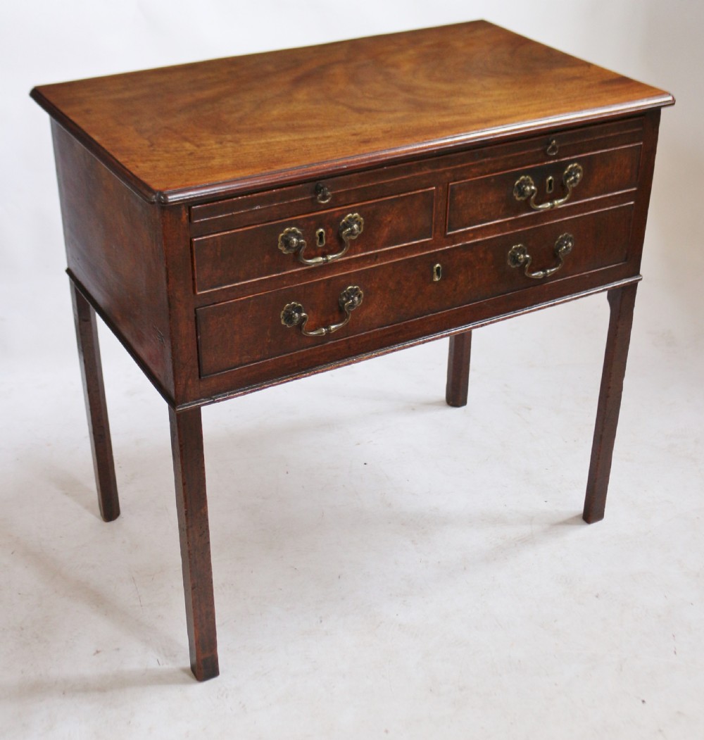 George111 Mahogany 3 Drawer Lowboy with Slide. View II