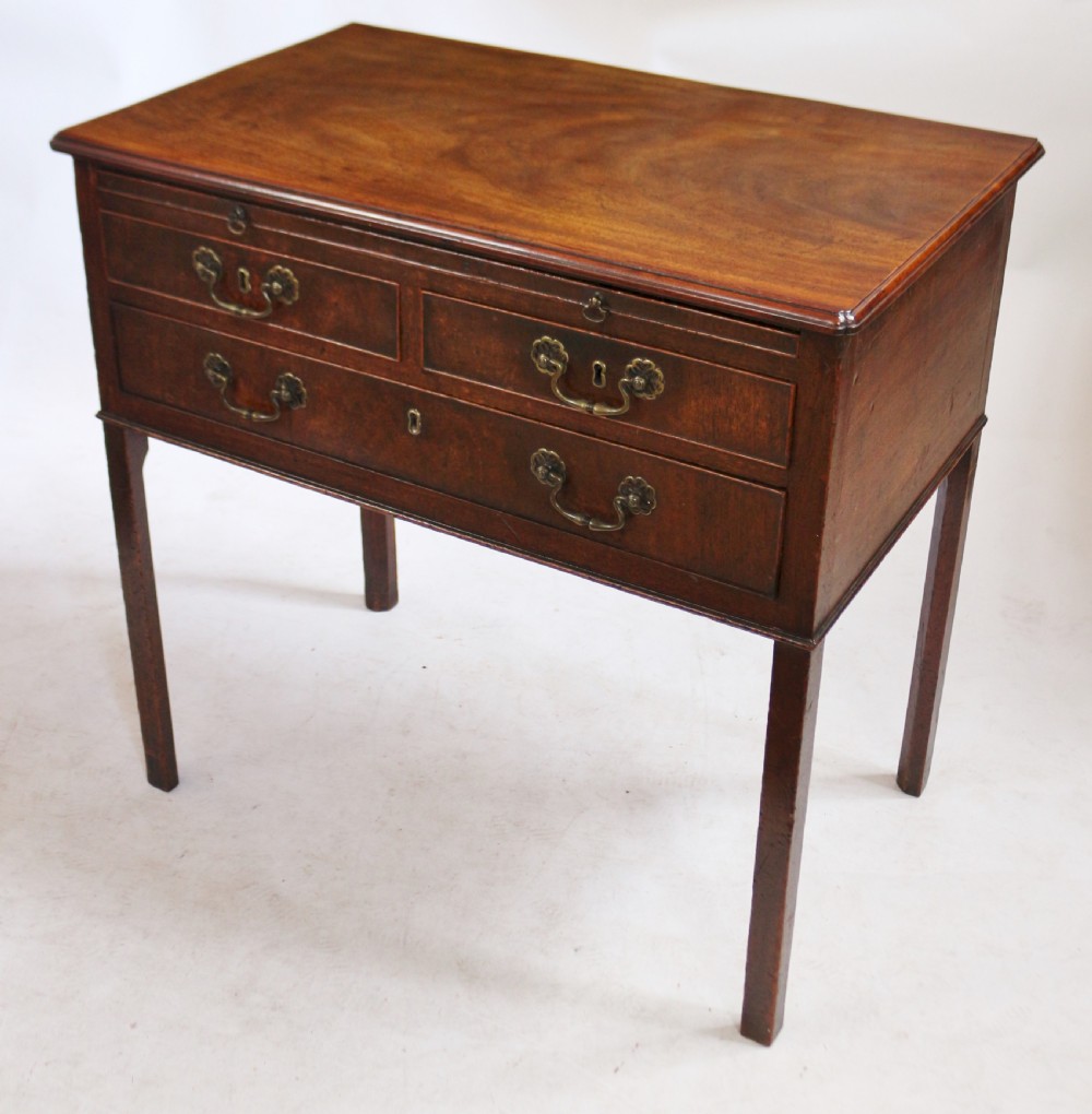 George111 Mahogany 3 Drawer Lowboy with Slide. View III