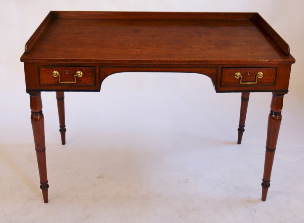 George IV Mahogany Kneehole Side Table with galleried back