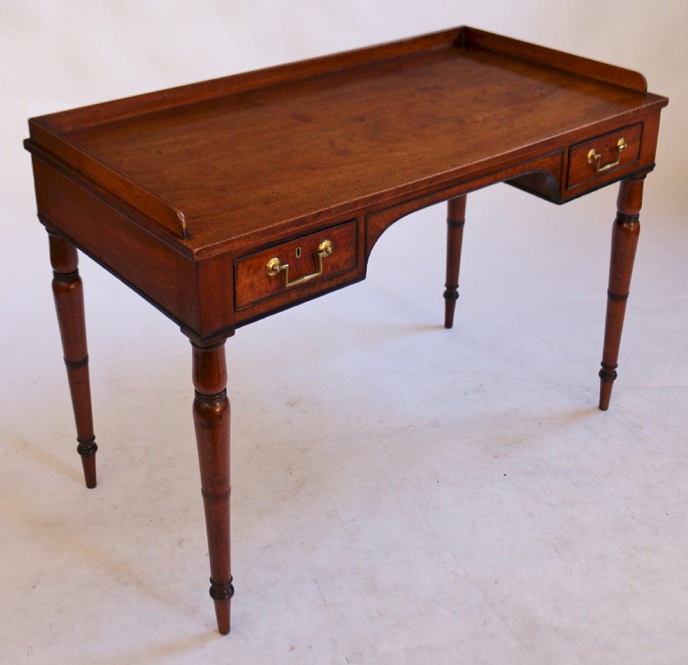 George IV Mahogany Kneehole Side Table with galleried back View II