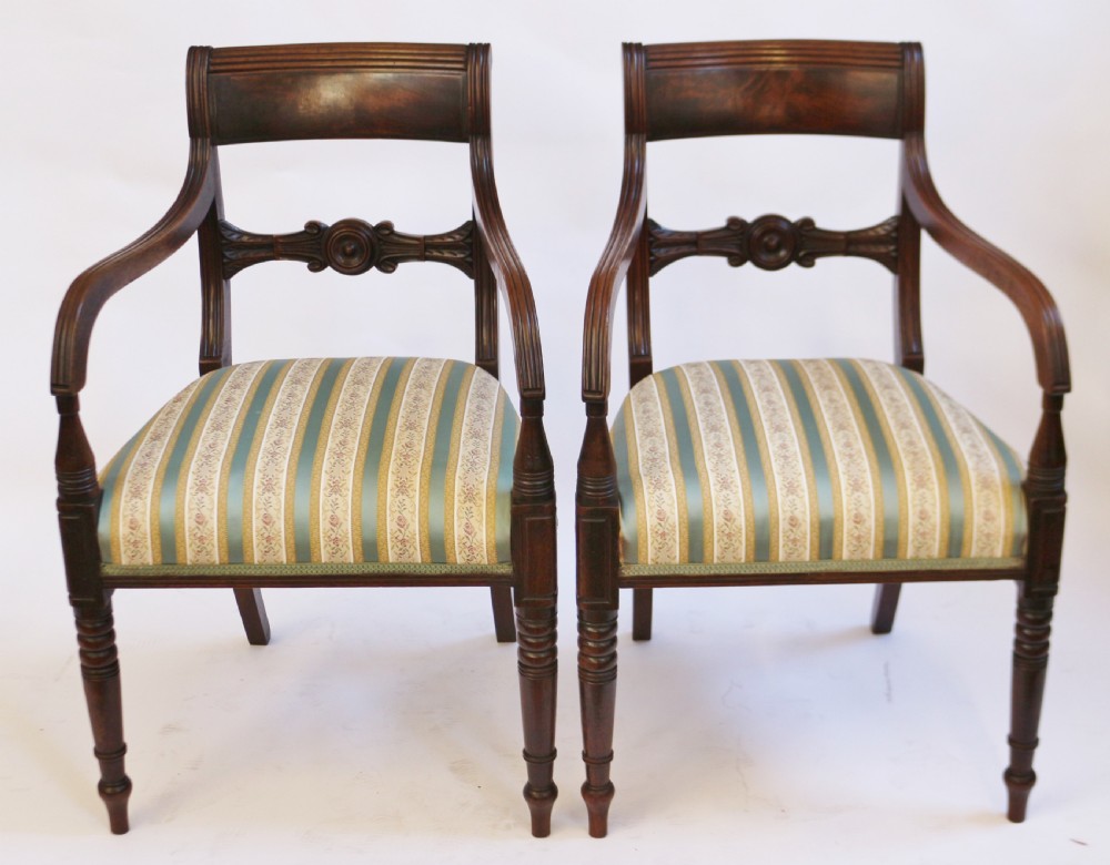 George 111 Mahogany Pair of Armchairs