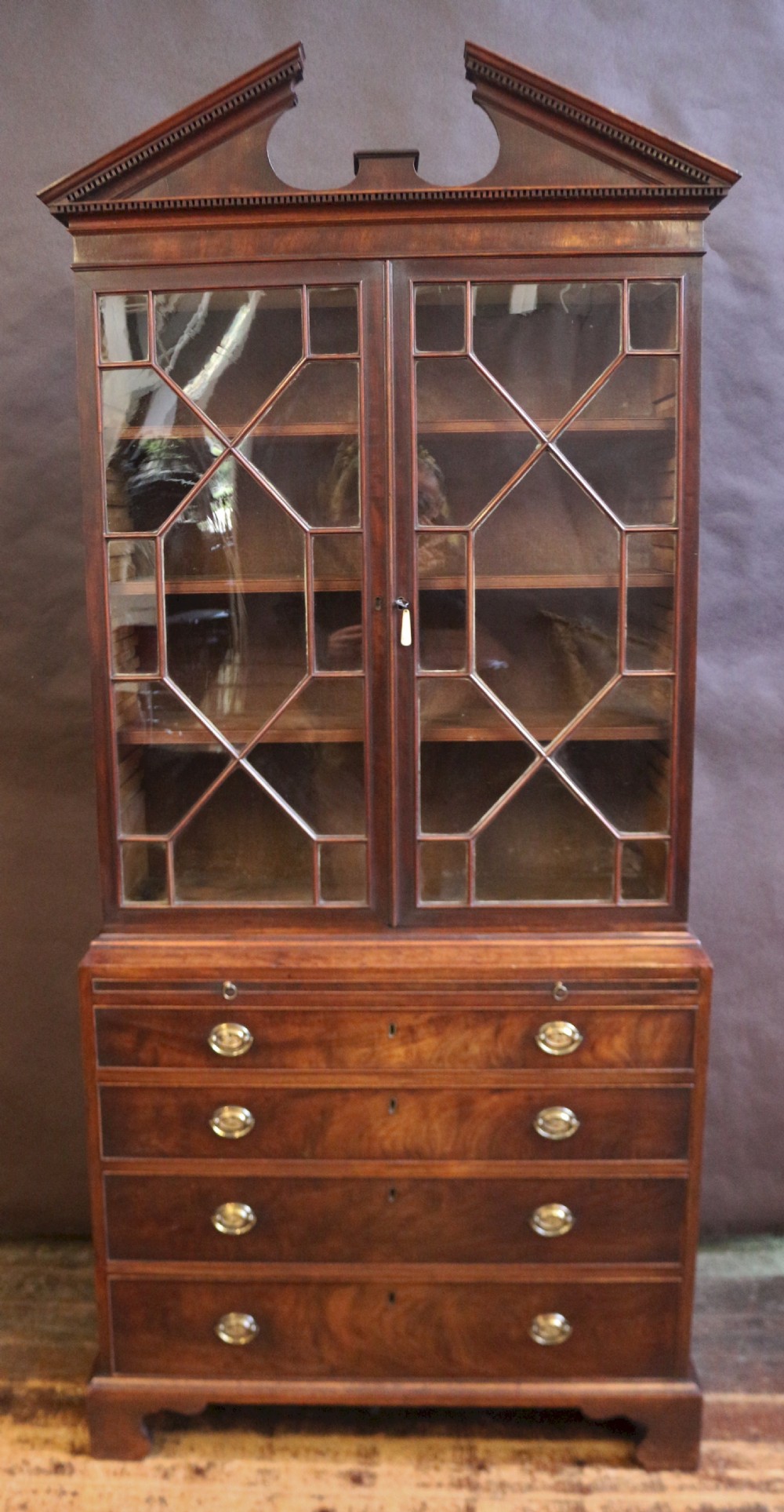Fine George 111 Mahogany Bookcase on Chest