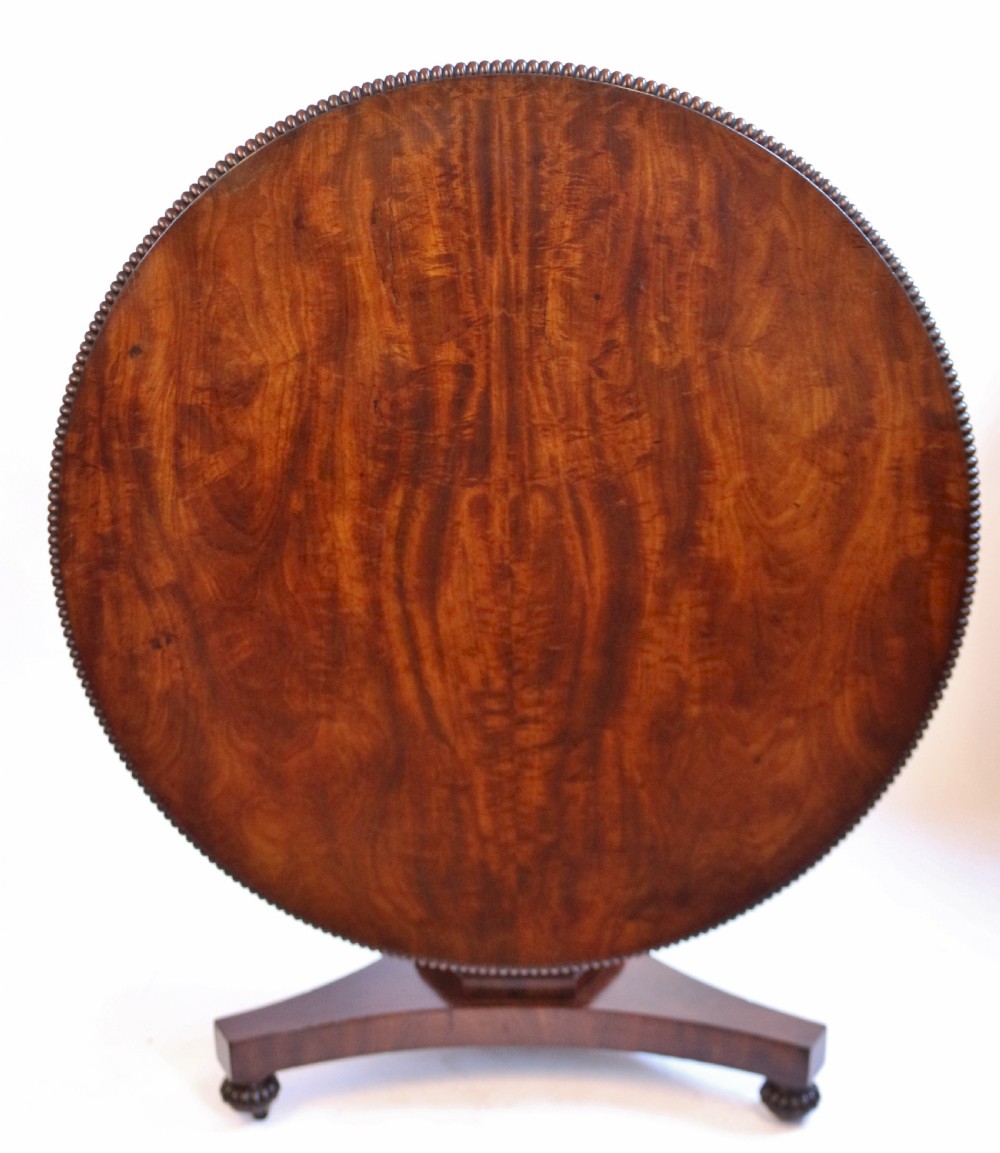 William 1V Well Figured Mahogany Circular Pedestal Tilt Top Centre Table View III
