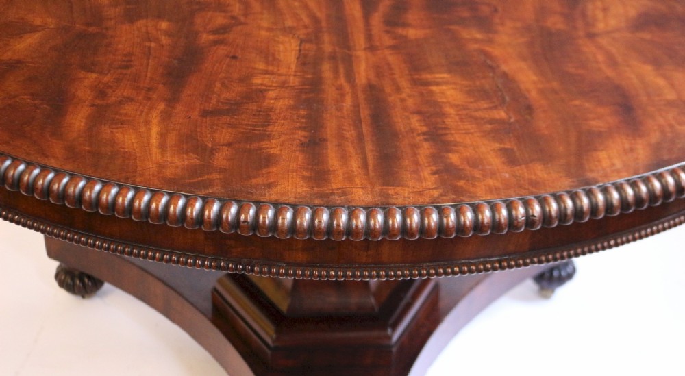 William 1V Well Figured Mahogany Circular Pedestal Tilt Top Centre Table View VIII