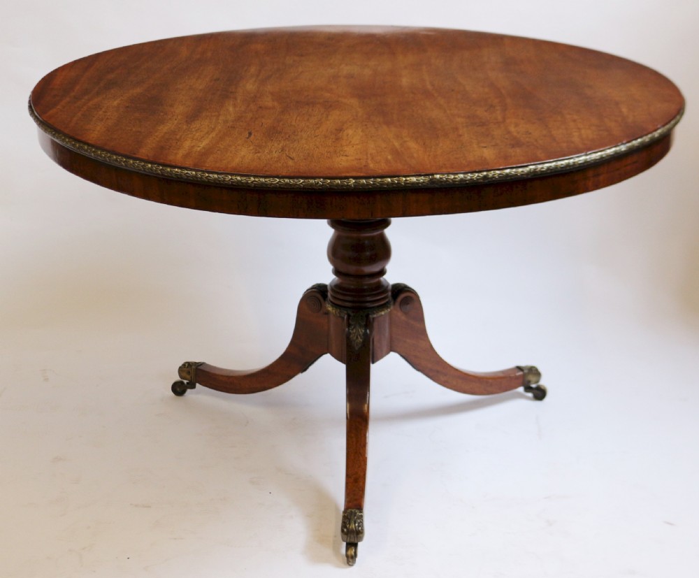 Regency Mahogany Ormolu Decorated Circular Centre Table