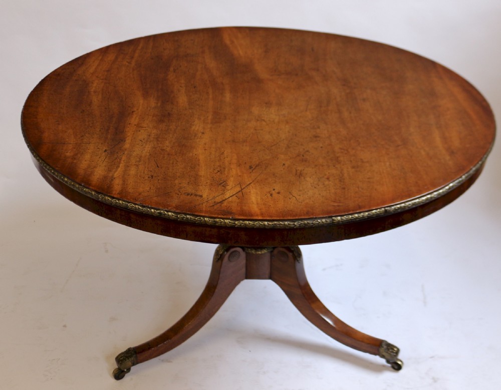 Regency Mahogany Ormolu Decorated Circular Centre Table View V