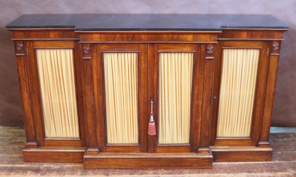 Regency Rosewood 4 Door Breakfront Side Cabinet