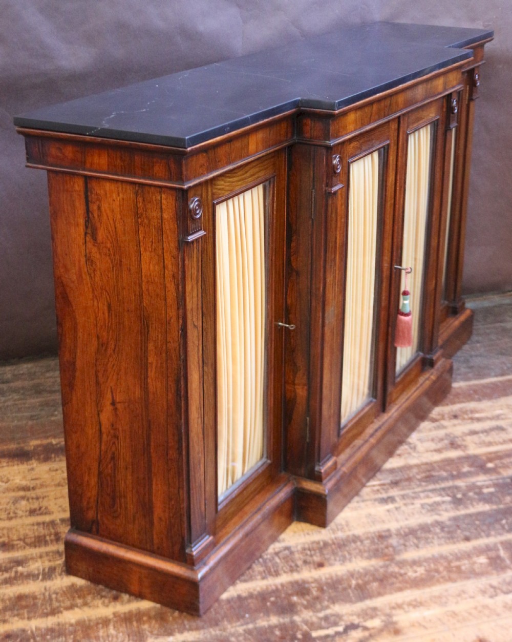 Regency Rosewood 4 Door Breakfront Side Cabinet View III