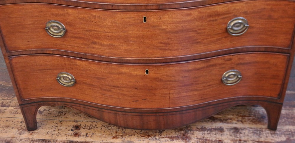 George 111 Mahogany 4 Drawer Serpentine Chest View X
