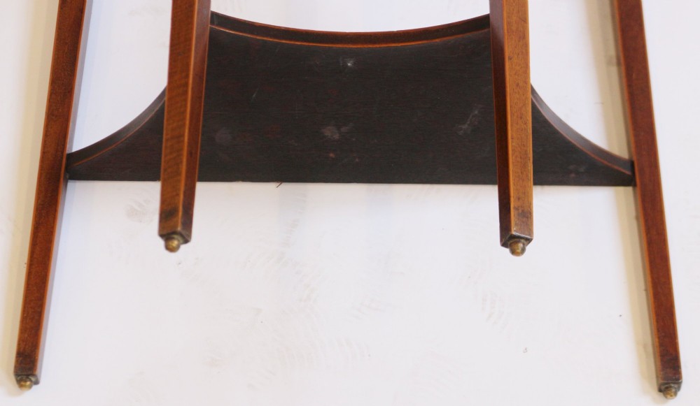 Fine Edwardian Inlaid Mahogany Demi Lune Side Console Table View XI