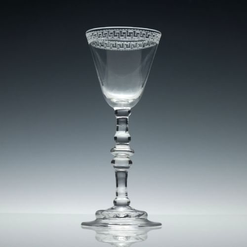 Rare Engraved 18th Century Newcastle Light Baluster Wine Glass C1750