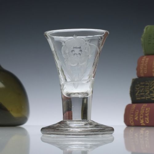 18th Century Jacobite Engraved Firing Glass C1750