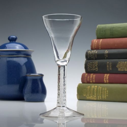 Rare Georgian Double Series Pan Top Air Twist Wine Glass C1750