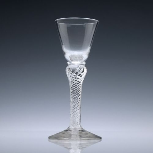 Knopped 18th Century Air Twist Wine Glass C1750