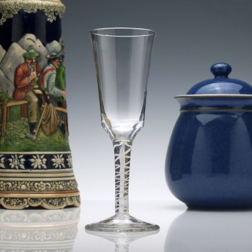 Antique 18th Century Georgian Opaque Twist Ale Glass C1760