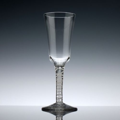 fig 1. Antique 18th Century Georgian Opaque Twist Ale Glass c1760