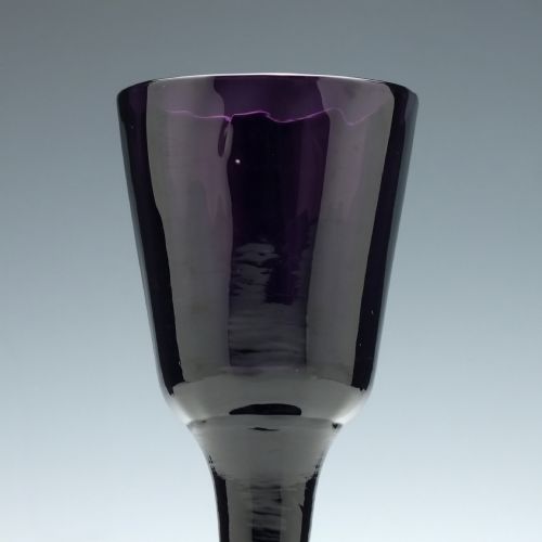 fig 1. Victorian Rib Moulded Amethyst Wine Glass 1880-1900