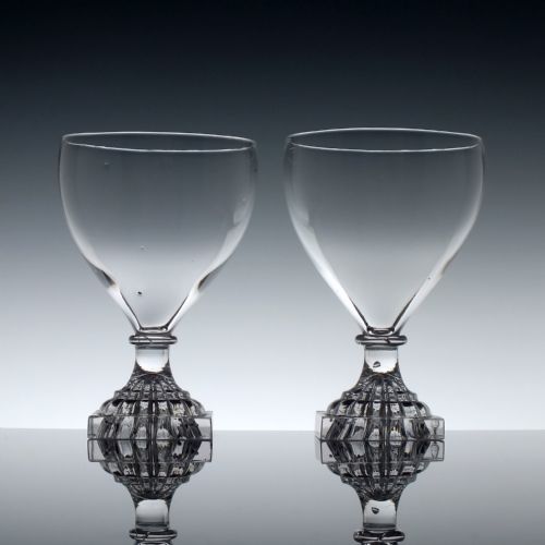 fig 1. Pair of Antique 19th Century Georgian Glass Rummers c1800