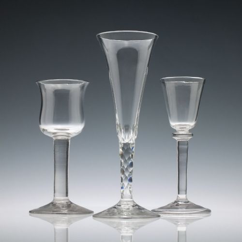 GEORGIAN FACET CUT CHAMPAGNE GLASS C1780 - ADDITIONAL PHOTO 1