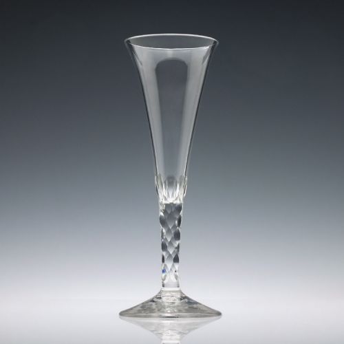 GEORGIAN FACET CUT CHAMPAGNE GLASS C1780 - ADDITIONAL PHOTO 2