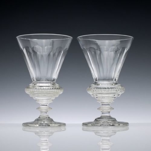 Pair of 19th Century Cut Absinthe Glasses C1840