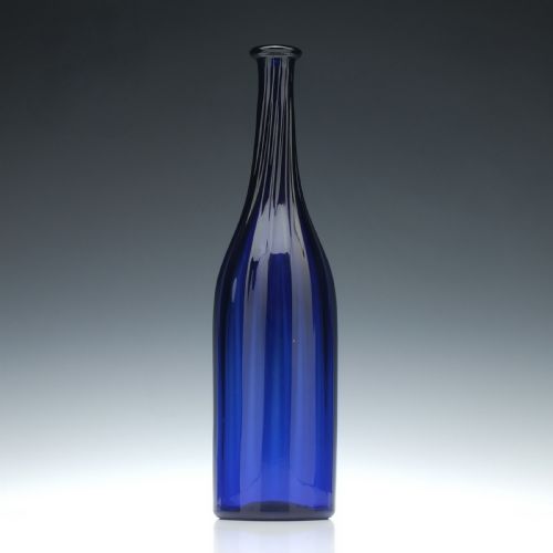 19th Century Victorian Blue Glass Serving Bottle C1850