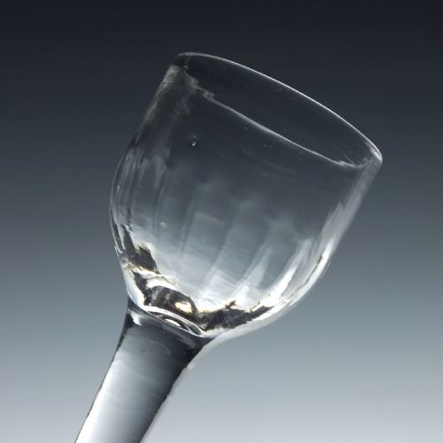 fig 1. Antique 18th Century Georgian Plain Stem Wine Glass c1740