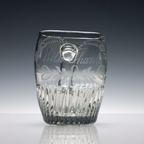 19TH CENTURY ENGRAVED GLASS DUTCH TANKARD C1810 - ADDITIONAL PHOTO 2