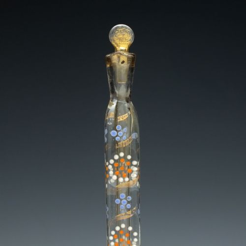 GILDED AND ENAMELLED 19TH CENTURY PERFUME BOTTLE C1860 - ADDITIONAL PHOTO 2