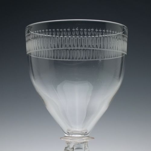 PAIR OF ENGRAVED 19TH CENTURY GLASS RUMMERS C1830 - ADDITIONAL PHOTO 3