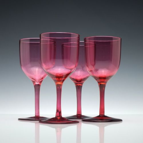 four antique victorian regency red wine glasses c1860 - CATEGORY: ANTIQUE GLASS - DATED VICTORIAN