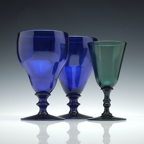 PAIR OF 19TH CENTURY BLUE GLASS RUMMERS C1880 - ADDITIONAL PHOTO 2
