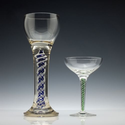 JOSEPHINENHUTTE COLOUR TWIST CHAMPAGNE GLASS C1900 - ADDITIONAL PHOTO 1