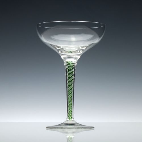 josephinenhutte colour twist champagne glass c1900 - CATEGORY: ANTIQUE GLASS - DATED 1900