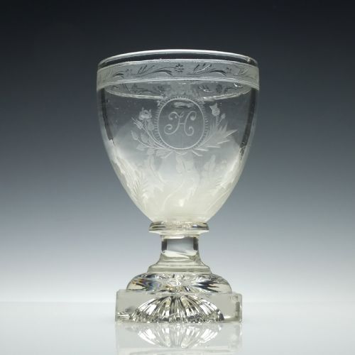 engraved 19th century glass union rummer c1800 - CATEGORY: ANTIQUE GLASS - DATED GEORGIAN