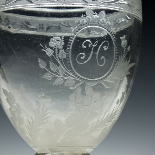 ENGRAVED 19TH CENTURY GLASS UNION RUMMER C1800 - ADDITIONAL PHOTO 1