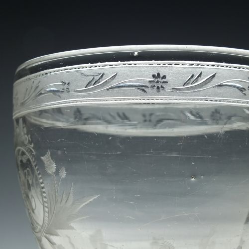 ENGRAVED 19TH CENTURY GLASS UNION RUMMER C1800 - ADDITIONAL PHOTO 2