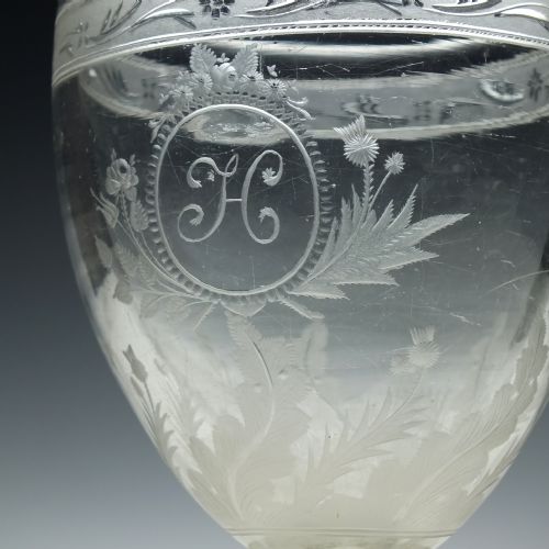 ENGRAVED 19TH CENTURY GLASS UNION RUMMER C1800 - ADDITIONAL PHOTO 3
