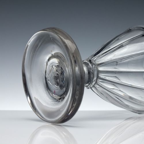 ENGRAVED GEORGIAN PETAL MOULDED GLASS RUMMER C1800 - ADDITIONAL PHOTO 7