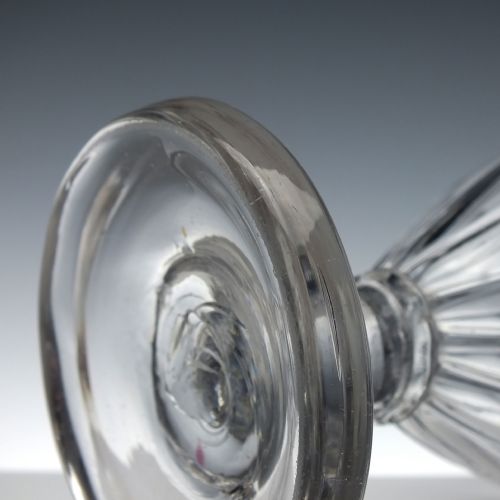 ENGRAVED GEORGIAN PETAL MOULDED GLASS RUMMER C1800 - ADDITIONAL PHOTO 8