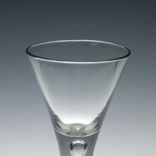 VICTORIAN PLAIN STEM WINE GLASS C1840 - ADDITIONAL PHOTO 2