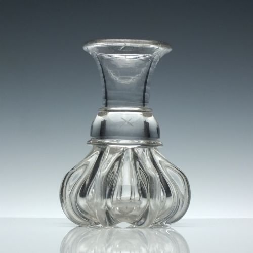 19th century victorian pillar moulded scottish gill measure c1835 - CATEGORY: ANTIQUE GLASS - DATED VICTORIAN