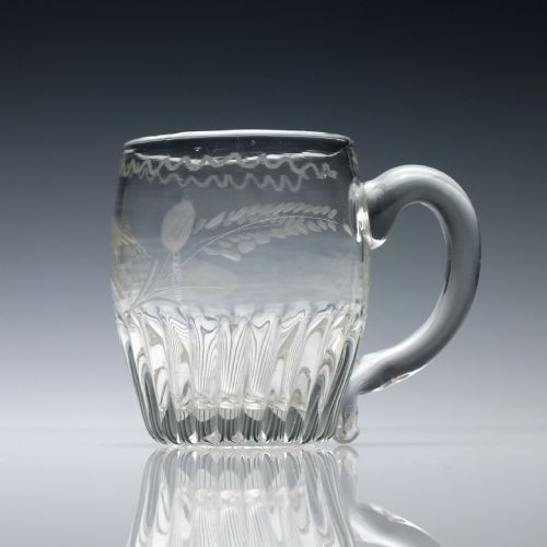 19th century engraved dutch glass tankard c1810 - CATEGORY: ANTIQUE GLASS - DATED 19TH CENTURY